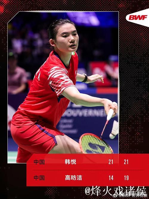 羽毛球世锦赛:韩悦直落两局击败高昉洁,八强对阵山口茜 羽毛球世锦赛:韩悦直落两局击败高昉洁,八强对阵山口茜